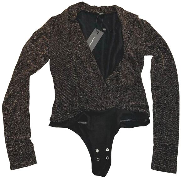 Dynamite Small Gold Shimmer Bodysuit NWT - Picture 1 of 6